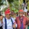 Bupati Alor Iskandar Lakamau, SH, M.SI bersama salah satu tokoh masyarakat Pantar Tengah Julius Pelang dalam satu sesi foto lego-lego. FOTO:DOK
